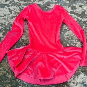 Pink Velvet Mondor Skating Dress Sz 8-10 Like New